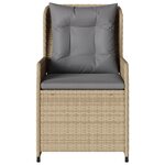 vidaXL Chaises inclinables de jardin lot de 2 beige résine tressée