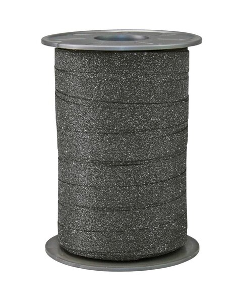 Bolduc poly glitter 100-m-bobine 10 mm noir