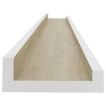 vidaXL Étagères murales 4 Pièces blanc et chêne sonoma 80x9x3 cm