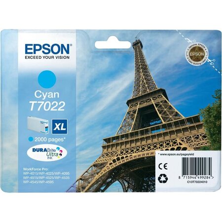 Cartouche d'encre epson tour eiffel t7022 xl (cyan)