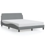 vidaXL Cadre de lit sans matelas gris clair 140x190 cm tissu