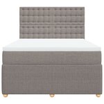 vidaXL Sommier à lattes de lit avec matelas Taupe 160x200 cm Tissu