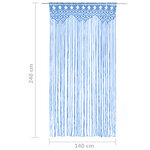 vidaXL Rideau en macramé Bleu 140x240 cm Coton