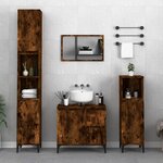 vidaXL Armoire de bain chêne fumé 30x30x100 cm bois d'ingénierie