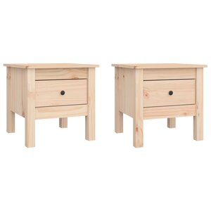 vidaXL Tables d'appoint 2 Pièces 40x40x39 cm Bois massif de pin