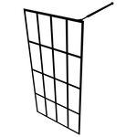 vidaXL Paroi de douche avec étagère Noir 118x190cm Verre ESG&Aluminium