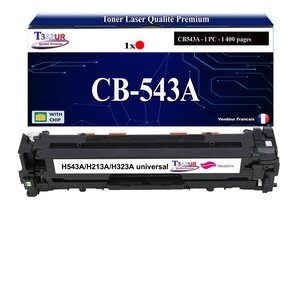 T3AZUR - Cartouche compatible avec CB543A pour HP Color LaserJet CM1300 CM1300MFP CM1312 CM1312CB CM1312CI CM1312EB CM1312EI CM1312MFP CM1312NFI CM1312WB CM1312WI - Jaune