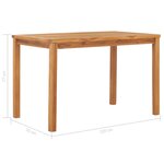 vidaXL Table à dîner de jardin 120x70x77 cm Bois de teck solide