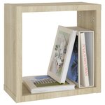 vidaXL Étagères cube murales 2 Pièces chêne sonoma 30x15x30 cm