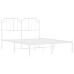 vidaXL Cadre de lit métal avec tête de lit blanc 140x190 cm