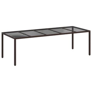 vidaXL Table de jardin pour repas Marron 250 x 100 x 75 cm Poly rotin