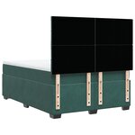 vidaXL Sommier à lattes de lit et matelas Vert foncé 140x200cm Velours