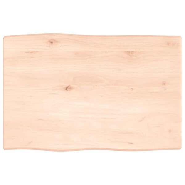 vidaXL Dessus de table bois chêne massif non traité bordure assortie