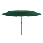 vidaXL Parasol d'extérieur avec mât en métal 390 cm vert