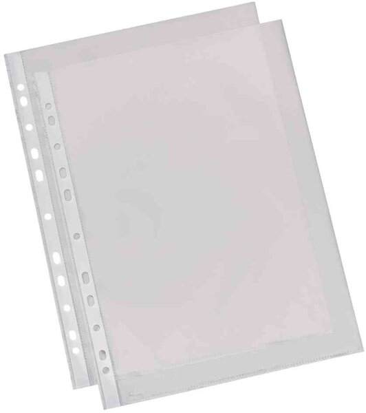 Sachet de 100 pochettes perforées A4 en polypropylène lisse 4/100e incolore ESSELTE
