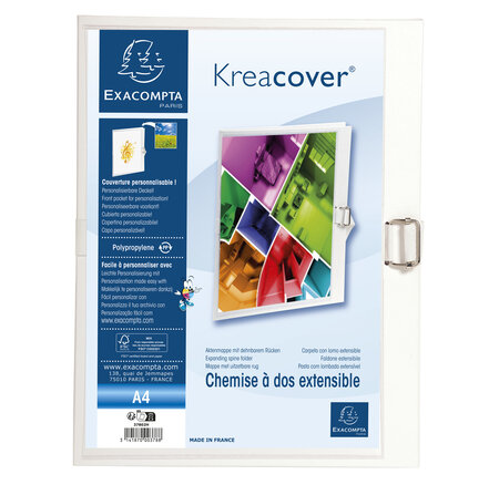 Chemise Dos Extensible Krea Cover® - 24x32cm - Blanc - X 10 - Exacompta