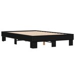 vidaXL Cadre de lit noir 135x190 cm bois d'ingénierie et métal