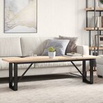 vidaXL Table basse cadre en O 160x40x45 5 cm bois de pin massif fonte