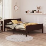 vidaXL Cadre de lit Marron foncé Bois de pin massif 140x200 cm