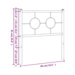 vidaXL Tête de lit métal noir 80 cm