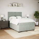 vidaXL Sommier à lattes de lit et matelas Gris clair 140x200cm Velours
