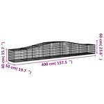 vidaXL Paniers à gabions arqués 5 Pièces 400x50x40/60 cm Fer galvanisé