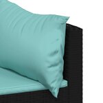 vidaXL Salon de jardin 3 Pièces avec coussins Noir Résine tressée