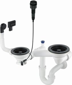 Siphon pour évier en granit 1 5 et 2 cuves - Gain de place