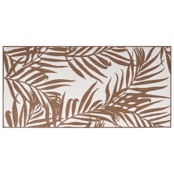 vidaXL Tapis d'extérieur marron et blanc 80x150 cm design réversible
