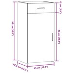 vidaXL Buffet gris béton 45x42 5x93 cm bois d'ingénierie