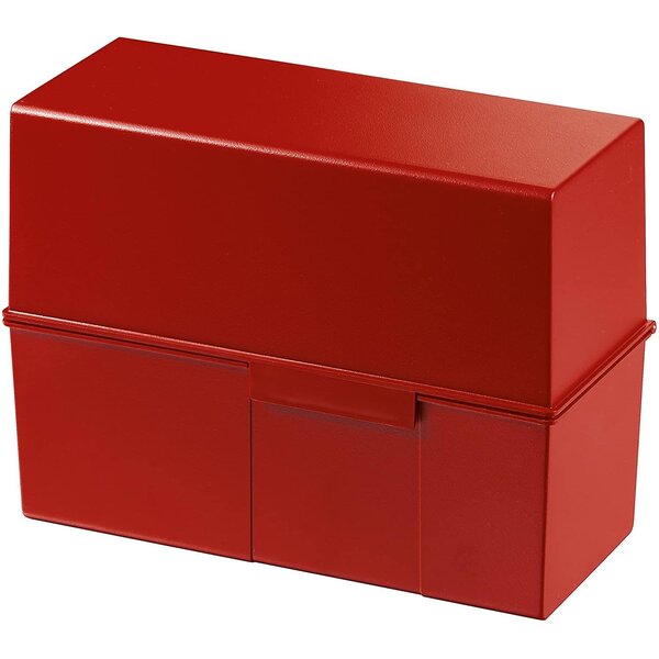 Boîte à fiches A5 paysage plastique rouge HAN