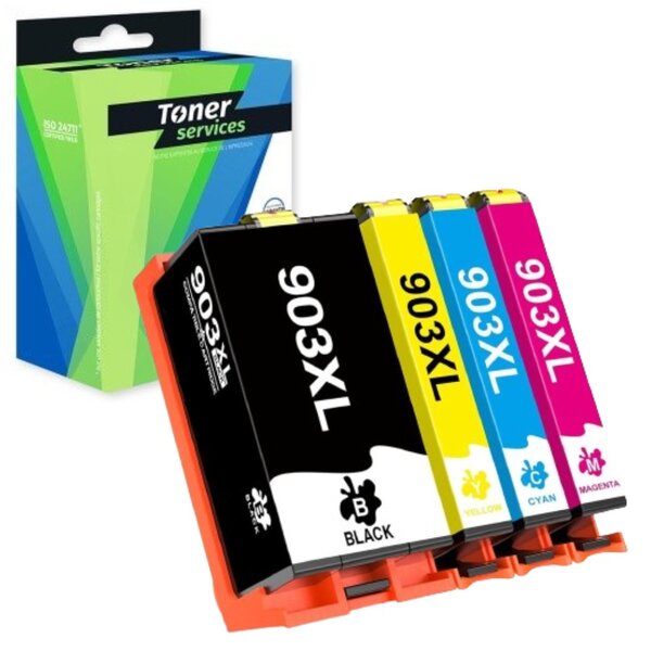 Compatible HP 903XL Pack 4 cartouches Noir  cyan  magenta et jaune XL