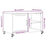 vidaXL Meuble TV noir 68x39x43 5 cm acier laminé à froid