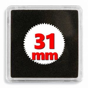 Capsules numismatiques carrées Quadrum 31mm. Paquet - 10 capsules