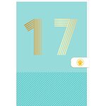 Carte D'anniversaire 17 Ans En Or - Bleu Turquoise - A Message - Pour Ados Fille Garçon - 11 5 X 17 Cm - Draeger paris