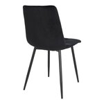 2 chaises de salle à manger en velours polyester noir avec pieds noirs