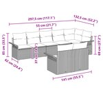 vidaXL Ensemble de canapé de jardin 8 pièces avec coussins Beige Poly Rattan