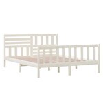 vidaXL Cadre de lit sans matelas blanc bois massif 160x200 cm