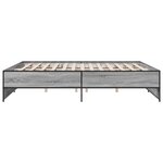 vidaXL Cadre de lit sonoma gris 180x200 cm bois d'ingénierie et métal
