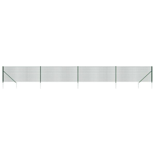 vidaXL Clôture en treillis métallique et piquet d'ancrage vert 0 8x10m