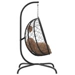 vidaXL Chaise suspendue en forme d'œuf avec coussin taupe