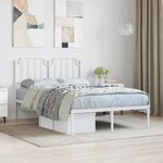 vidaXL Cadre de lit métal avec tête de lit blanc 120x200 cm