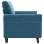 vidaXL Canapé à 2 places Bleu 140 cm Velours
