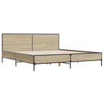 vidaXL Cadre de lit chêne sonoma 200x200 cm bois d'ingénierie et métal