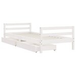 vidaXL Cadre de lit enfant tiroirs blanc 90x200 cm bois de pin massif