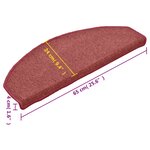 vidaXL Tapis de marches d'escalier 15 Pièces Rouge 65x24x4 cm