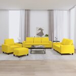 vidaXL Ensemble de canapés 4 Pièces jaune clair tissu