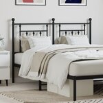 vidaXL Tête de lit métal noir 140 cm