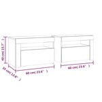 vidaXL Tables de chevet 2 Pièces avec LED chêne marron 60x35x40 cm
