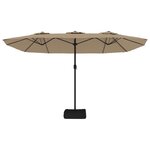 vidaXL Parasol à double tête taupe 449x245 cm